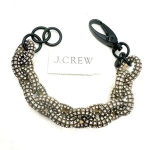 J Crew Pave Rhinestone Oval Link Bracelet Black Hardware